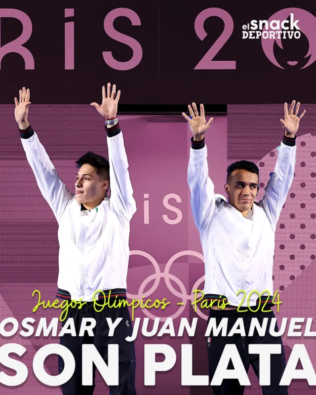 ¡Plata para México! 🇲🇽

🔥Osmar Olvera y Juan Manuel Celaya ganan la medalla de plata para México en París 2024. Los mexicanos se suben al podio en la final de clavados de trampolín de 3 metros sincronizados. 🙌 ¡Son unos gigantes! Una pareja que es un orgullo para el país. ¡Felicidades, campeones! 

La dupla mexicana consigue una histórica medalla de plata en en una prueba en la que nunca habían subido al podio olímpico. Y lo hace después de un brillante mano a mano con los chinos Long Daoyi y Wang Zongyuan que se resuelve por tan solo 2.07 puntos.

🏅Esta es la tercera medalla para la delegación mexicana en estos #juegosolímpicos y la medalla número 16 en clavados para el país. Una verdadera potencia en esta disciplina. 

#diving #clavados #Paris2024 #olympics